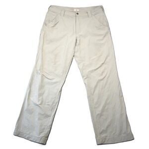 Ascend Hiking Pants Mens 37x32 Beige Zip Pocket Straight Leg Hiking Camp Utility